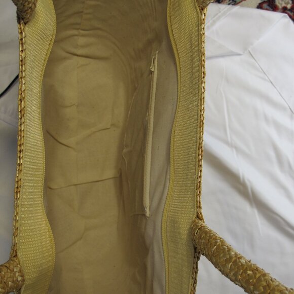Large zippered straw bag – natural - Picture 3 of 5